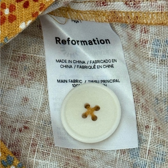 Reformation Taylor Linen Skirt Flora Junie Size 10 - Picture 13 of 15